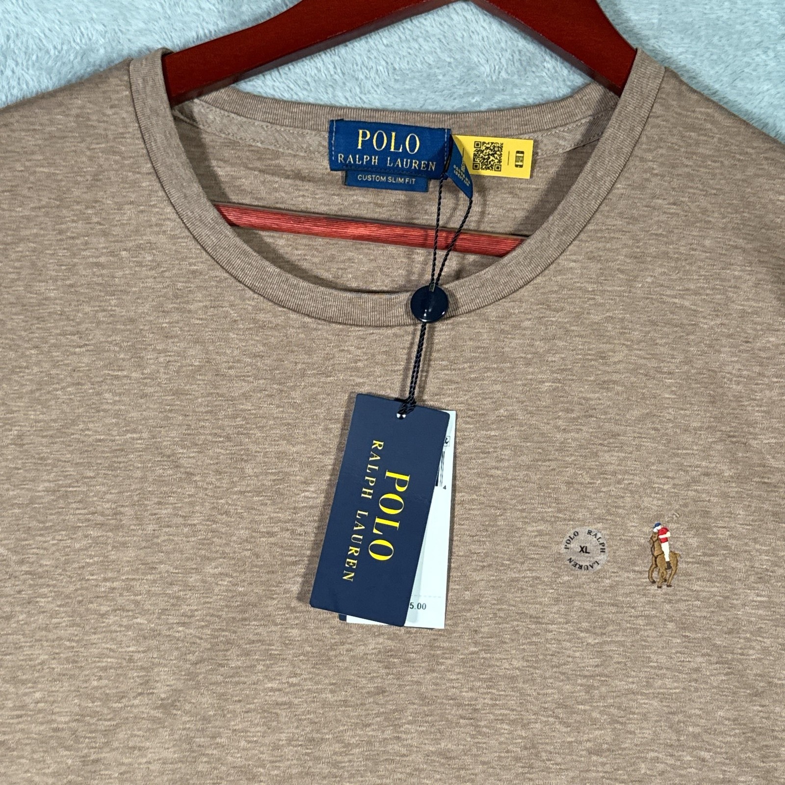 Polo Ralph Lauren Shirt Mens XL Brown Custom Slim Fit Classics Pony Logo Tee