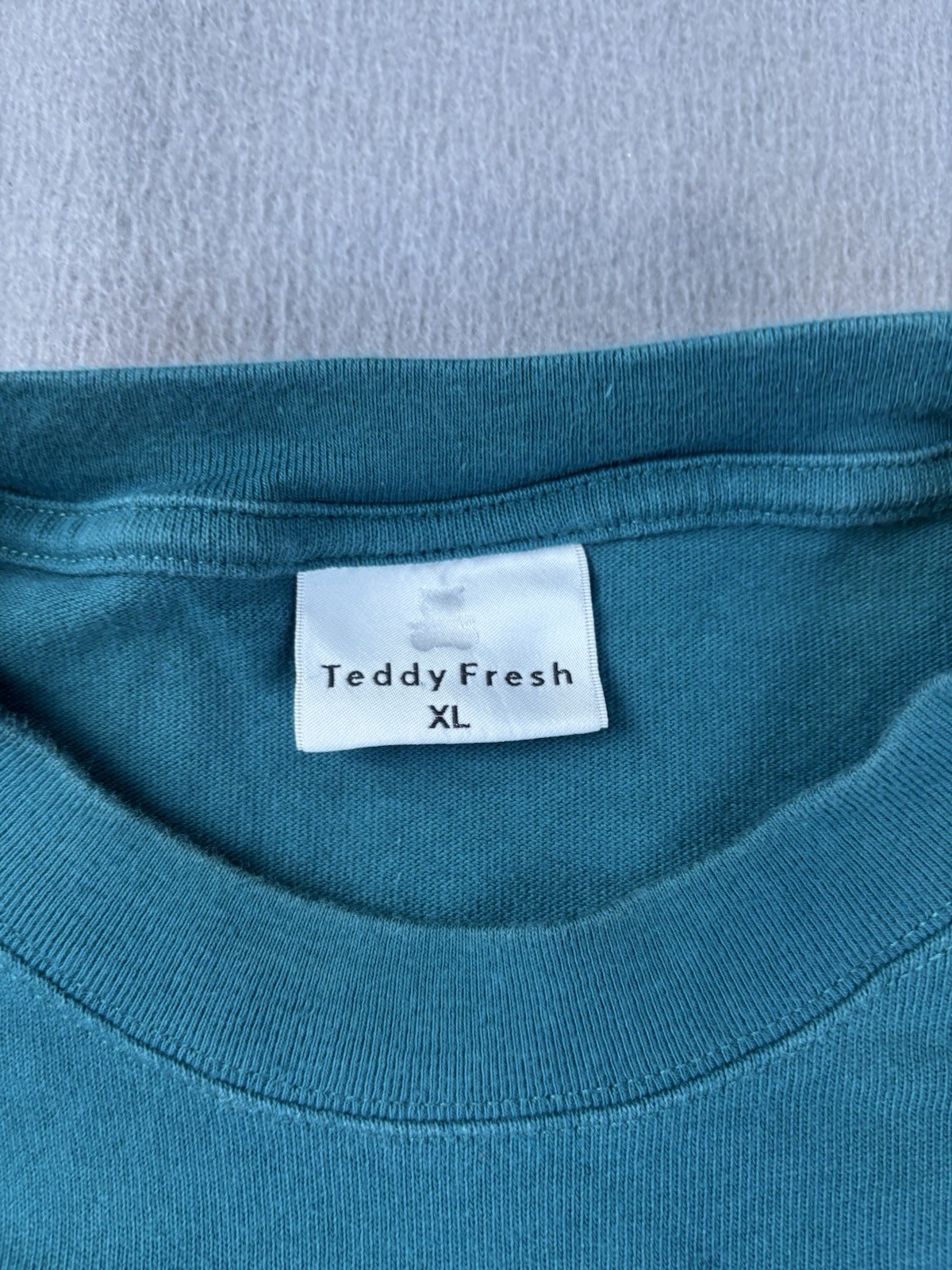 Teddy Fresh Shirt Mens Embroidered Flames Logo Design Size XL