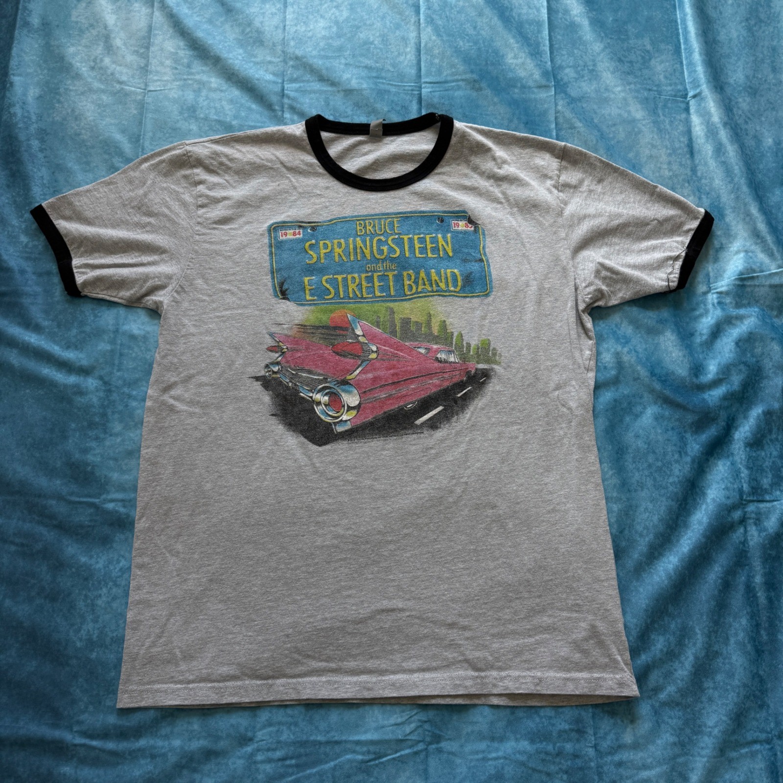 Bruce Springsteen E Street Band Born in the USA Tour 1984 Ringer Tee Gray XL