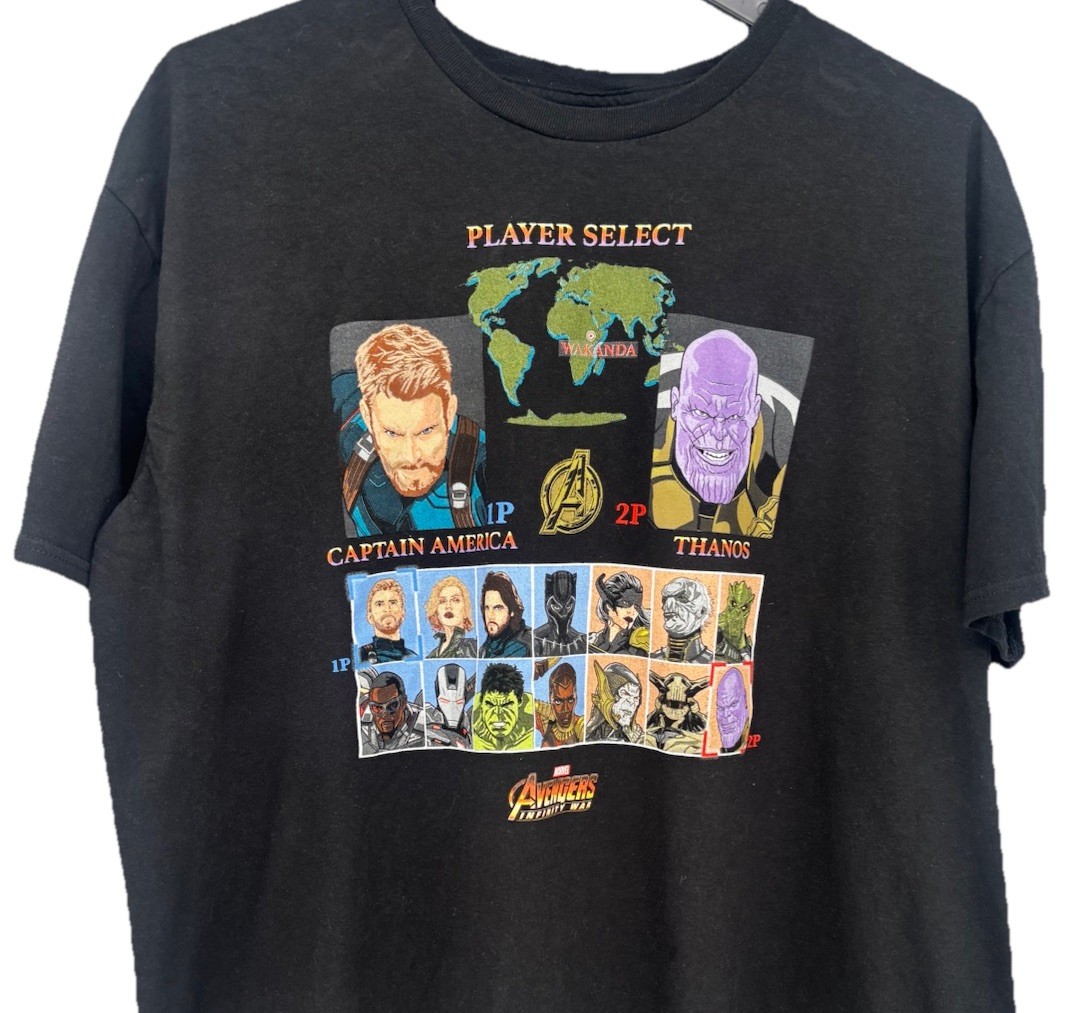 Marvel Avengers Infinity War Men’s 2X Black Graphic Logo Crew Neck T-Shirt