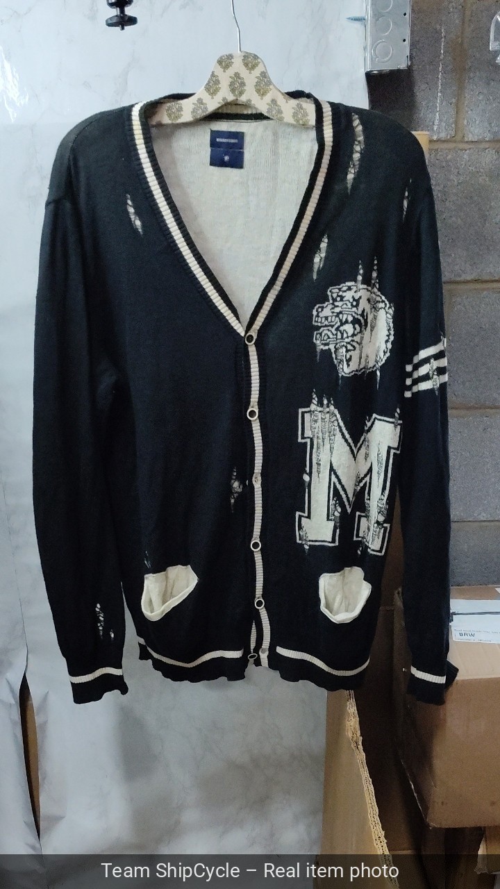Mihara Yasuhiro 11SS Damage Processing Tiger Knit Cardigan Sz M L G2U