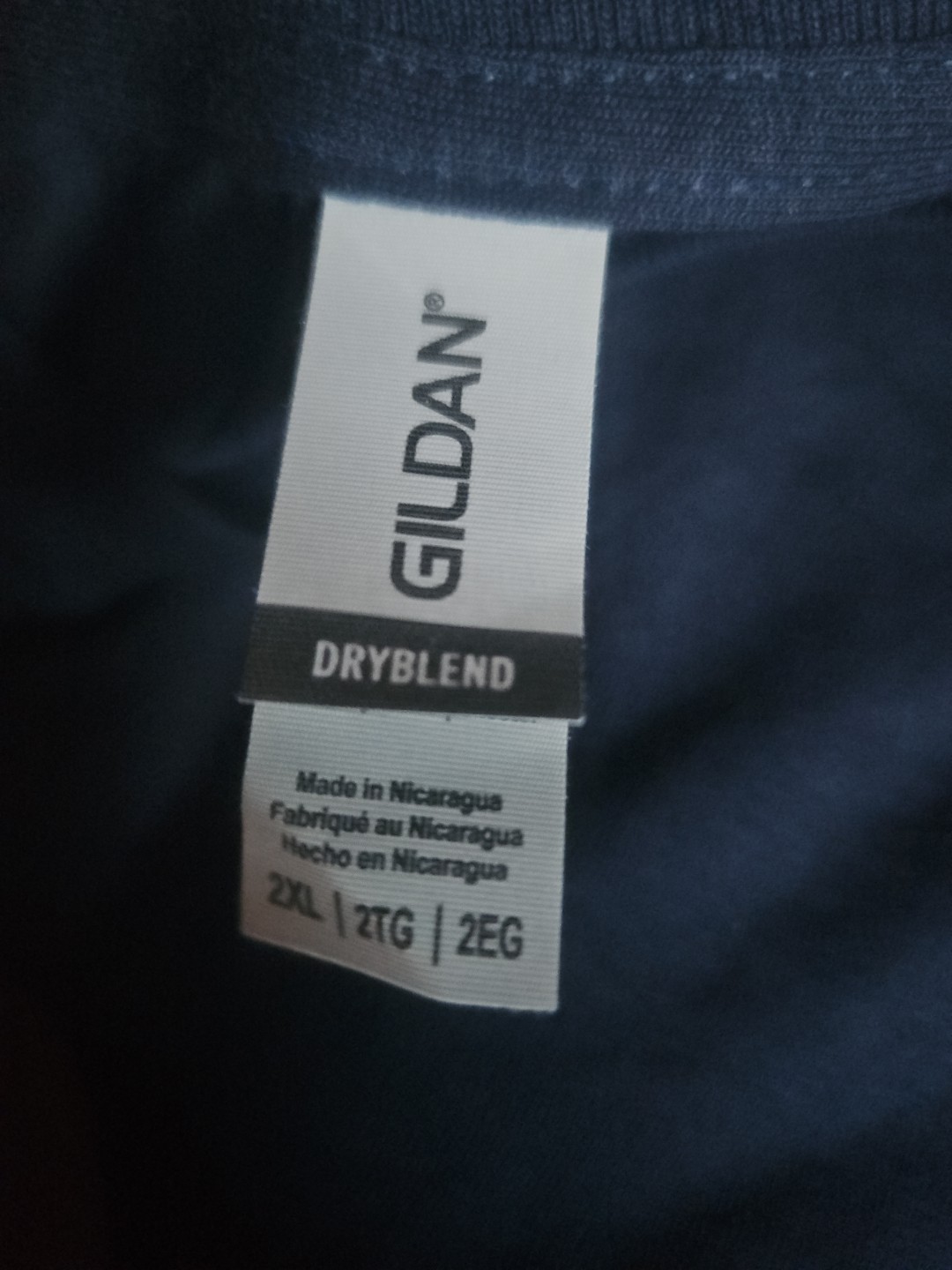 2 Gidan Navy Blue Long Sleeve G840 Dry Blend 50/50 2 XL