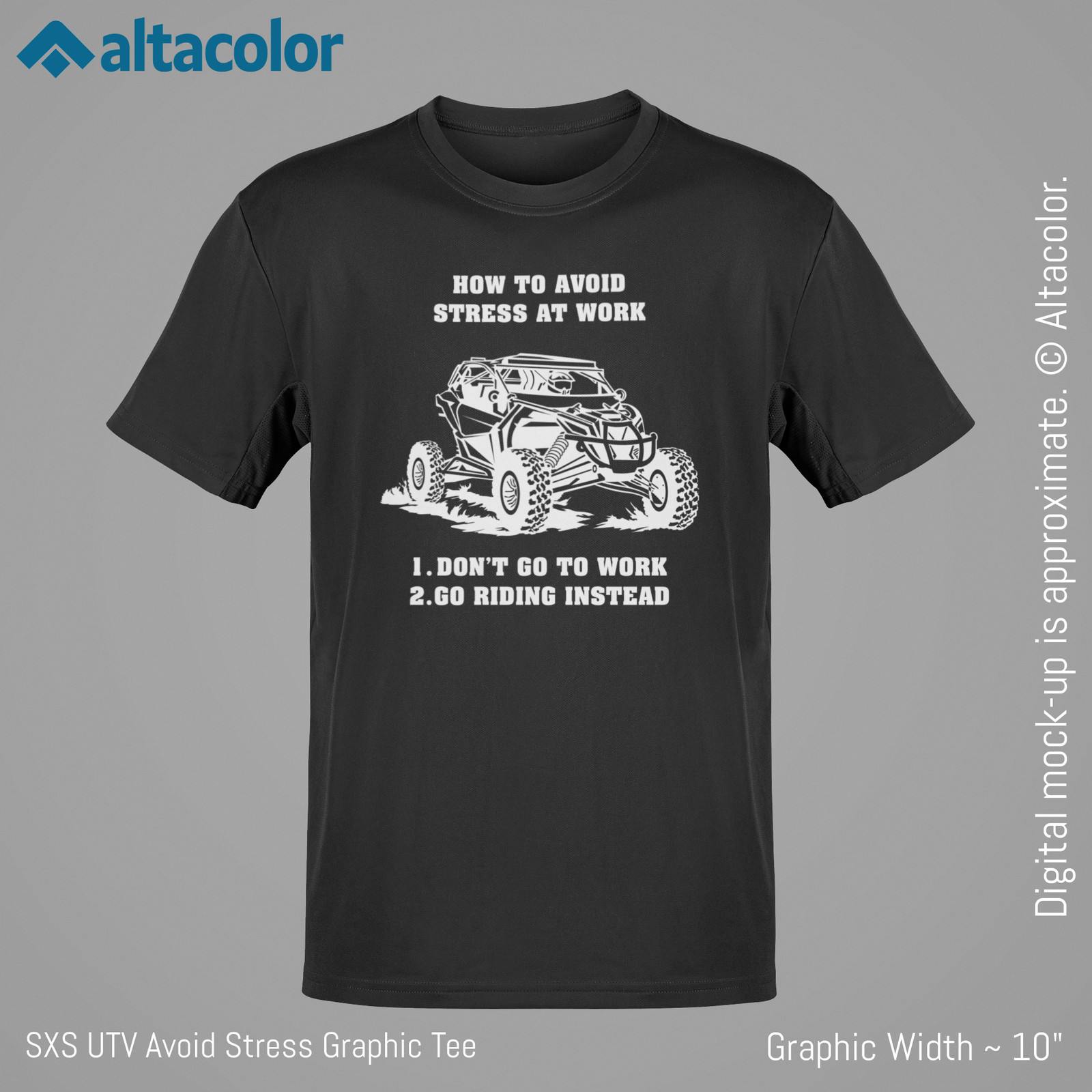 SXS Side-By-Side UTV Graphic Gildan Heavy Tee – Choice of Colours – Perfect Gift