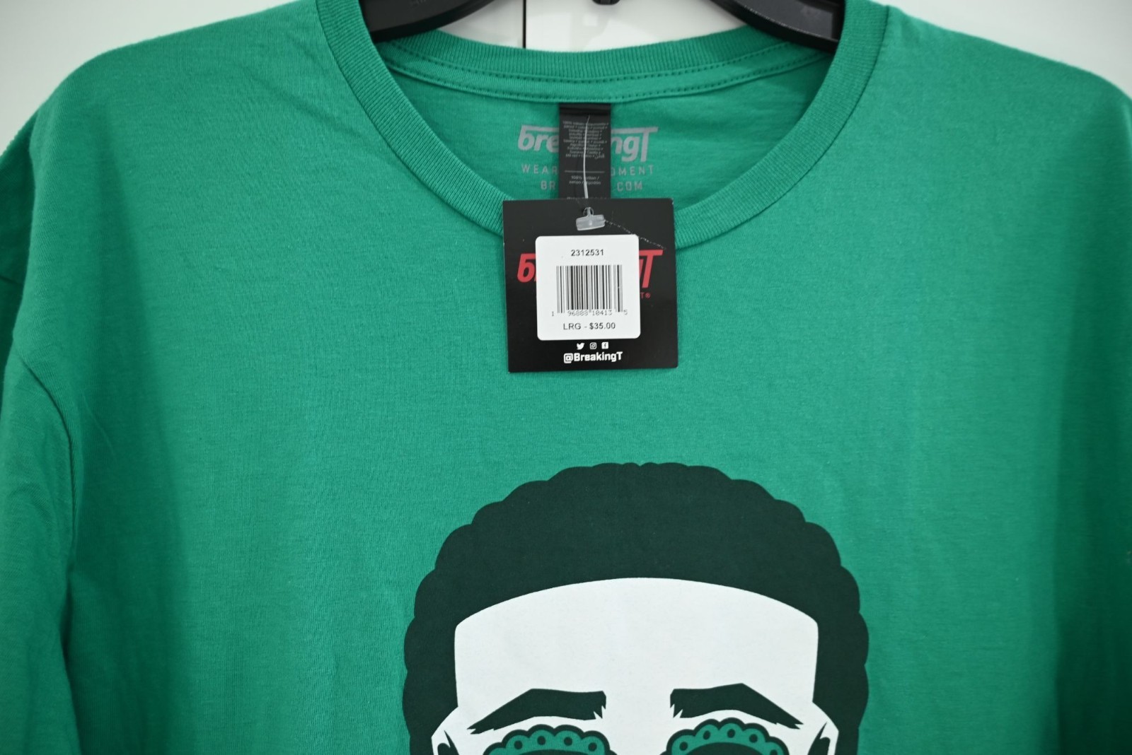 NEW Breaking T Men’s Darius Slay Sugar Skull SS T-Shirt Green Sz L NFLPA Footbal