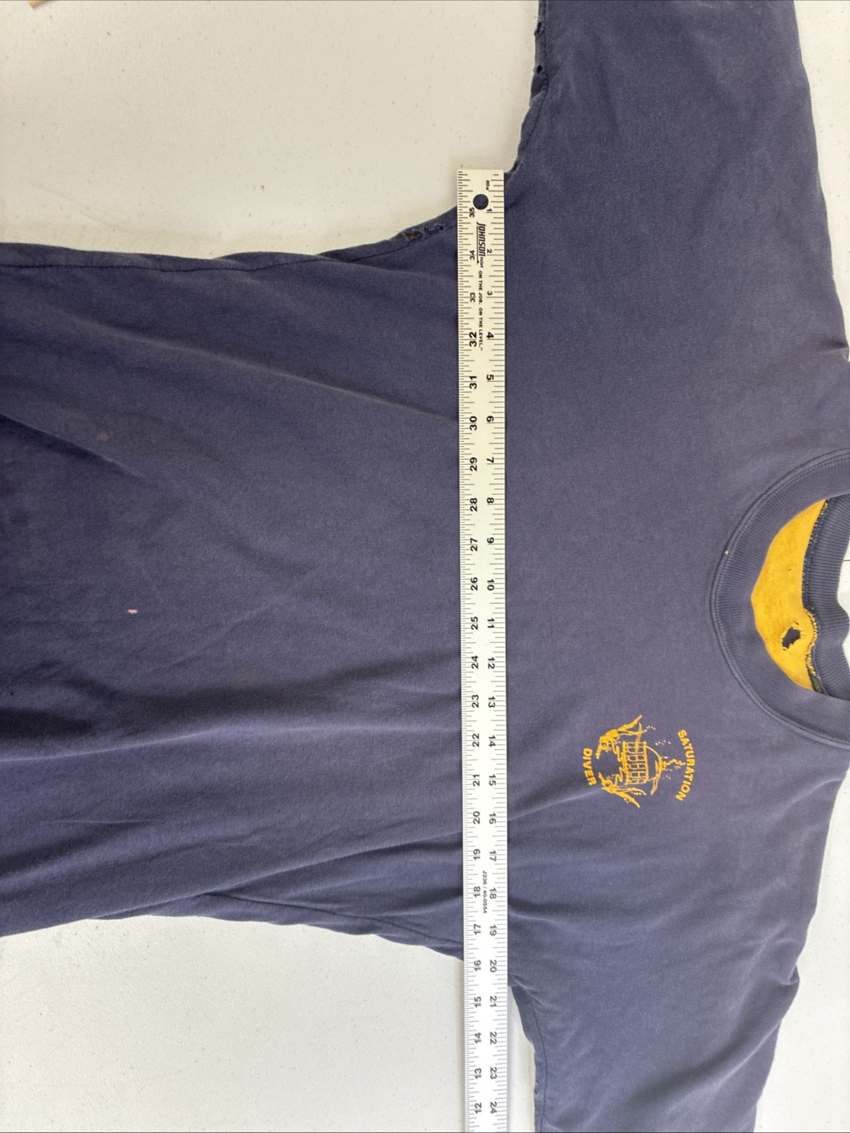 Vintage Saturation Diver NEDU Engineer Double Face Russell Athletic T-Shirt XL