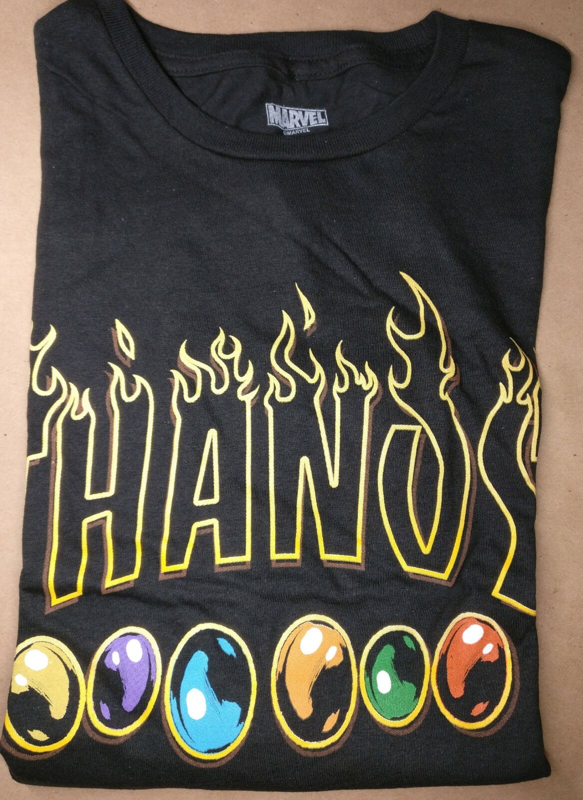 Avengers Shirt Thanos Flames Infinity Stones Endgame Marvel Tee Mens Small-XXL