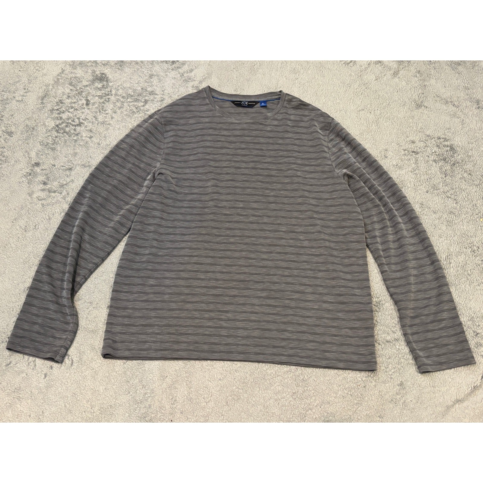 Joseph Abboud Mens Grey Textured Stripe Long Sleeve Shirt Slim Fit XL Lyocell