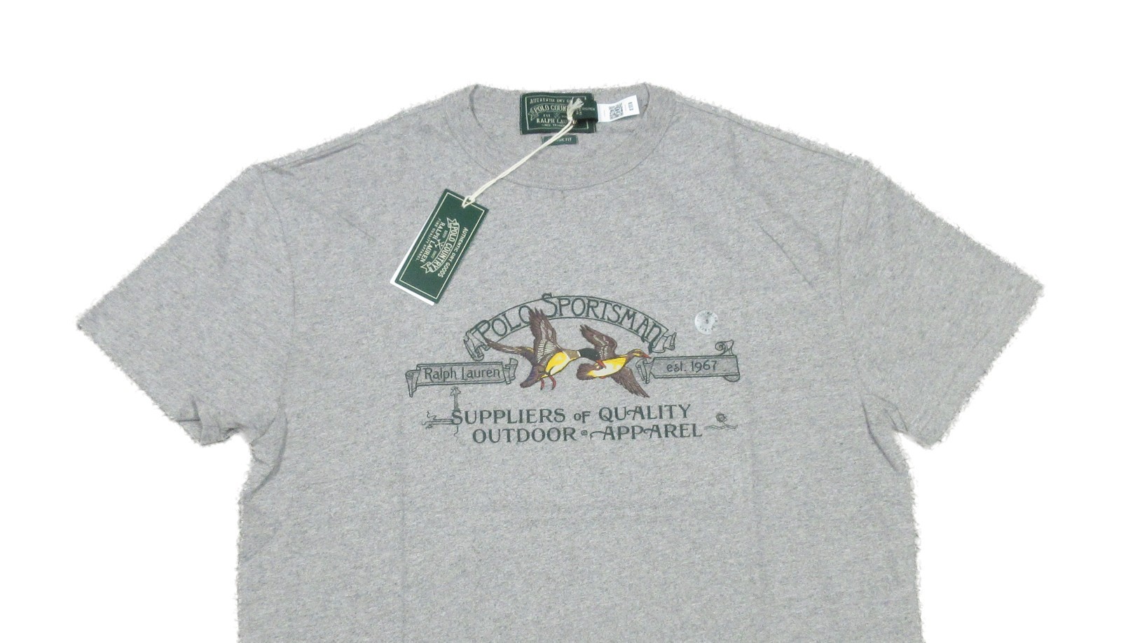 Polo Ralph Lauren Men’s Grey Sportsman Graphic Print Classic Fit T-Shirt (XL)