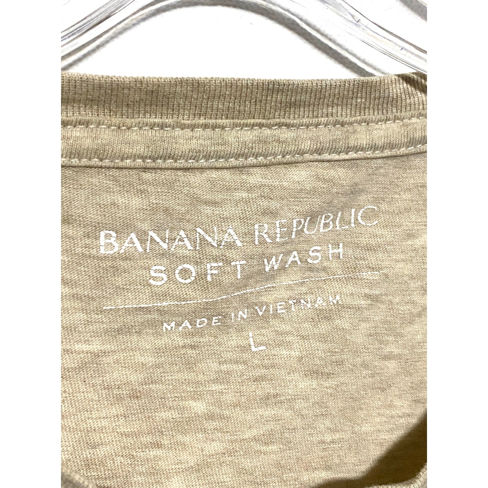 Banana Republic Soft Wash Solid Crew Neck Shirt Men L Classic Neutral Casual Y2K