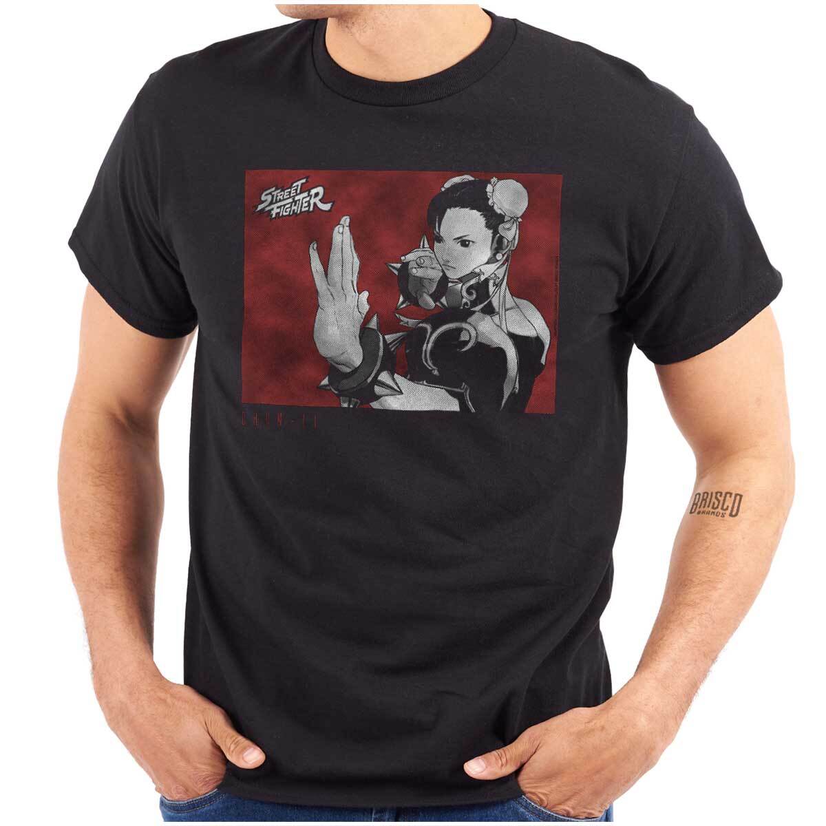 Vintage Street Fighter Video Game Chun Li Womens or Mens Crewneck T Shirt Tee