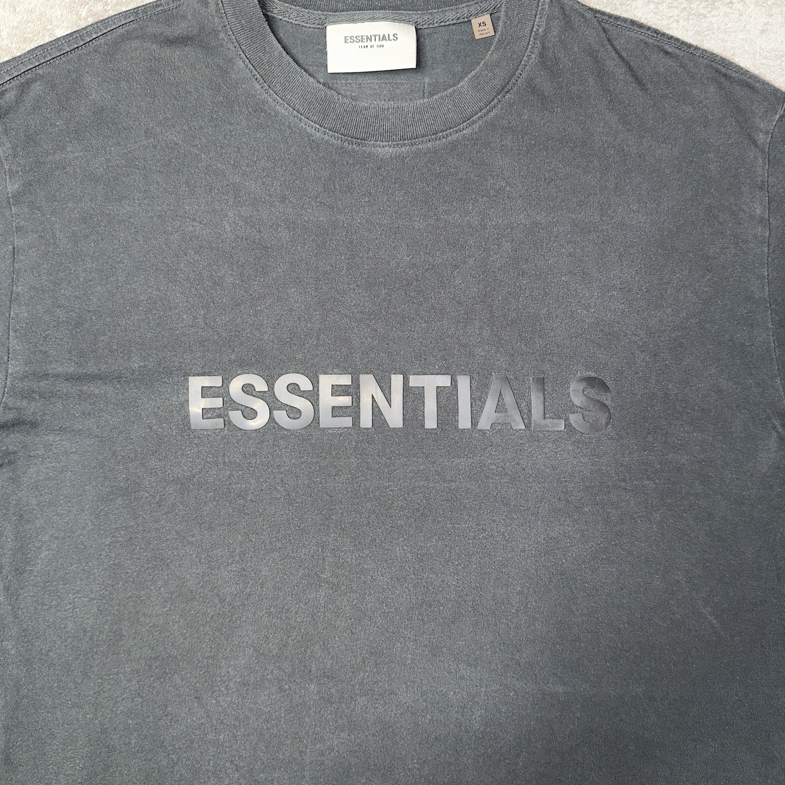 FOG Essentials Boxy T-Shirt Unisex XS Stretch Limo Black 125SP202000F SS20