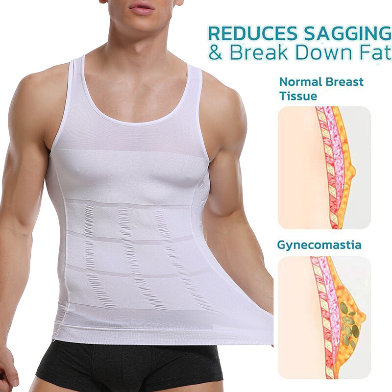 Men Gynecomastia Compression Shirt Body Shaper Chest Control Slim Vest Tank Top