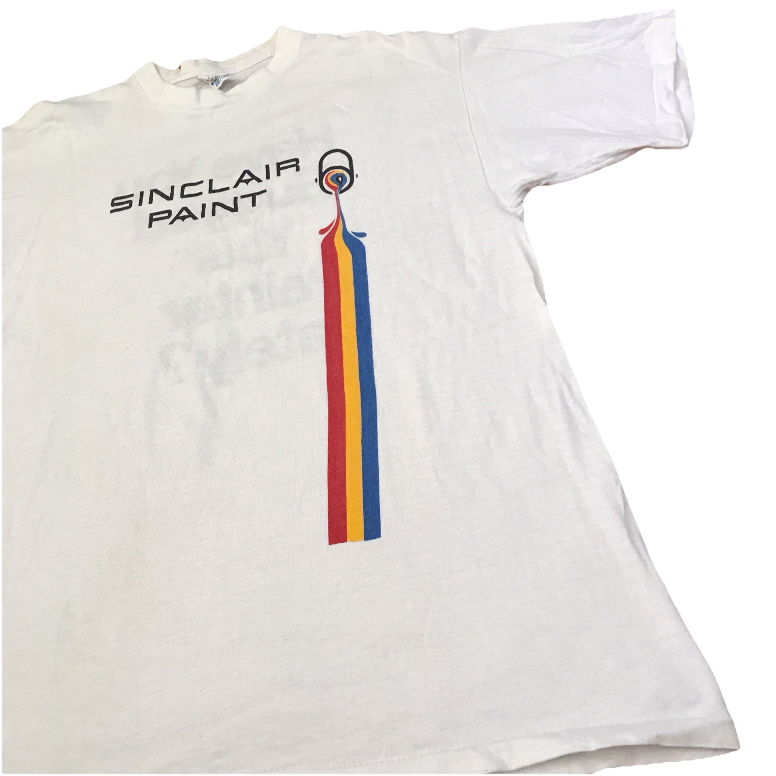 Sinclair Paint VNTG Single Stitch Graphic White T-shirt *See Description*
