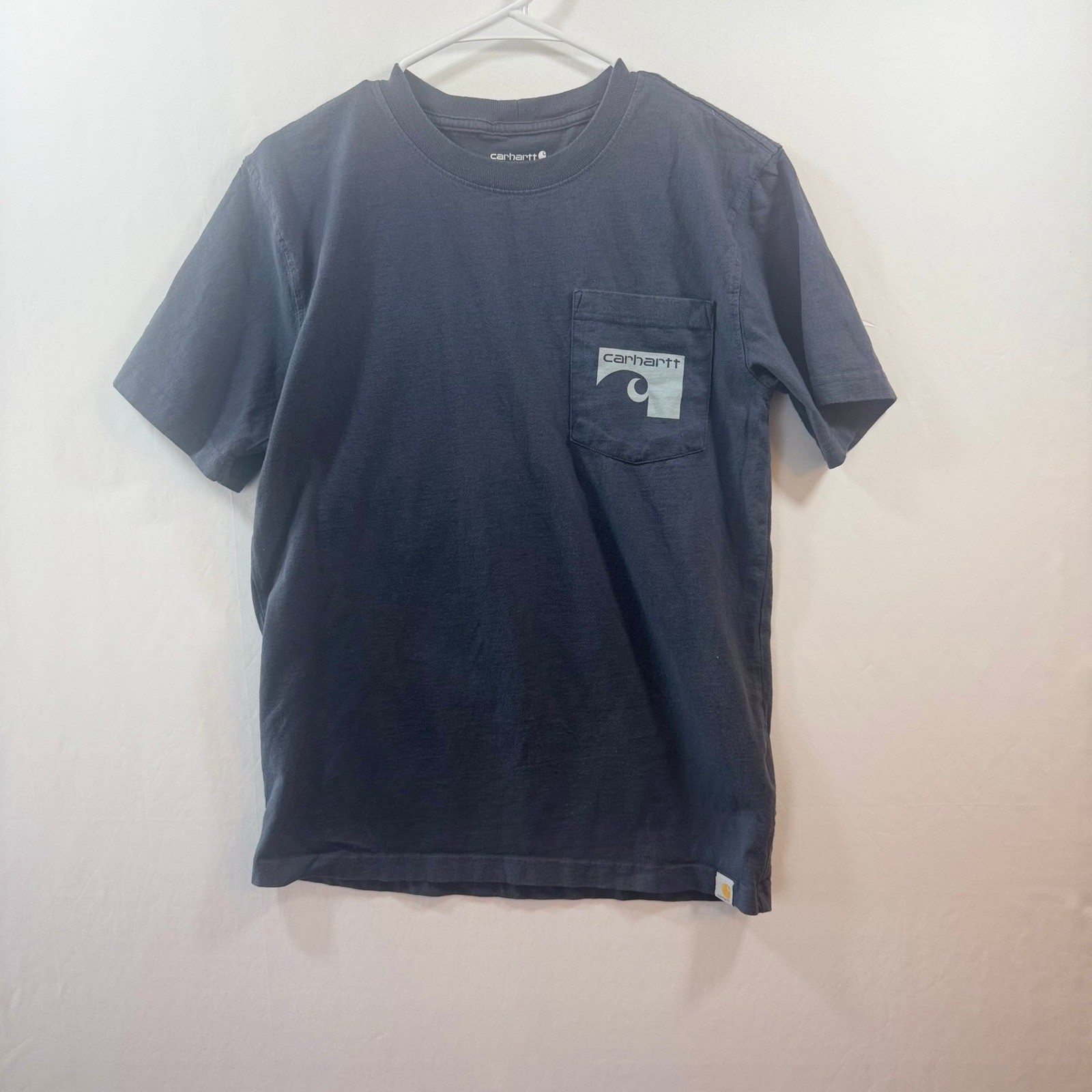Carhartt Mens Relaxed Fit Pocket T-Shirt Navy Blue Graphic 1889 TK6148-M Small