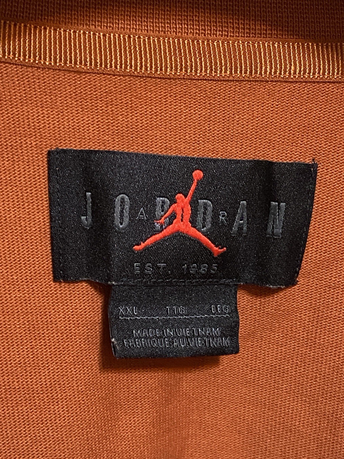 Jordan 23 Engineered Flight T-Shirt Men’s XXL Orange Nylon Panel Cotton Tee EUC