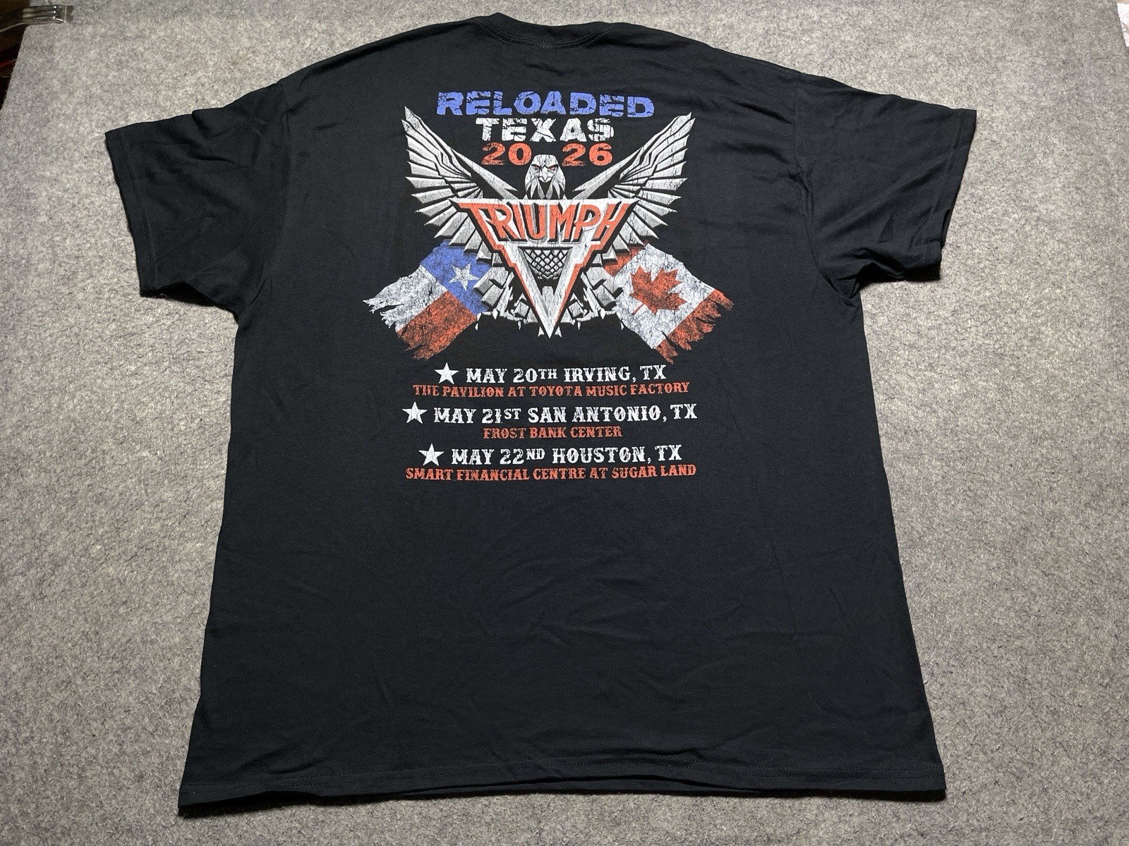 NEW TRIUMPH TEXAS Reloaded 2026 3 Nights Concert Tour XL Blk Rock N Roll Shirt