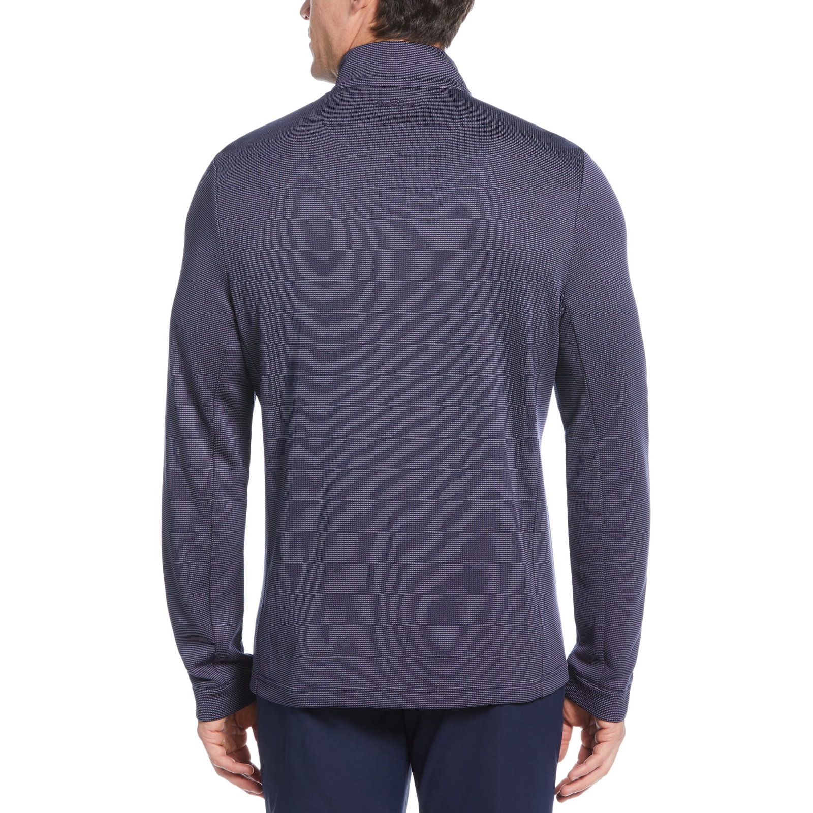 Ben Hogan Performance Men’s Blue Jacquard 1/4 Zip Long Sleeve Shirts: M-2XL