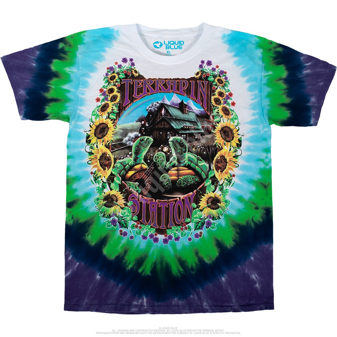 Grateful Dead Terrapin Station Tie-Dye T-Shirt Liquid Blue