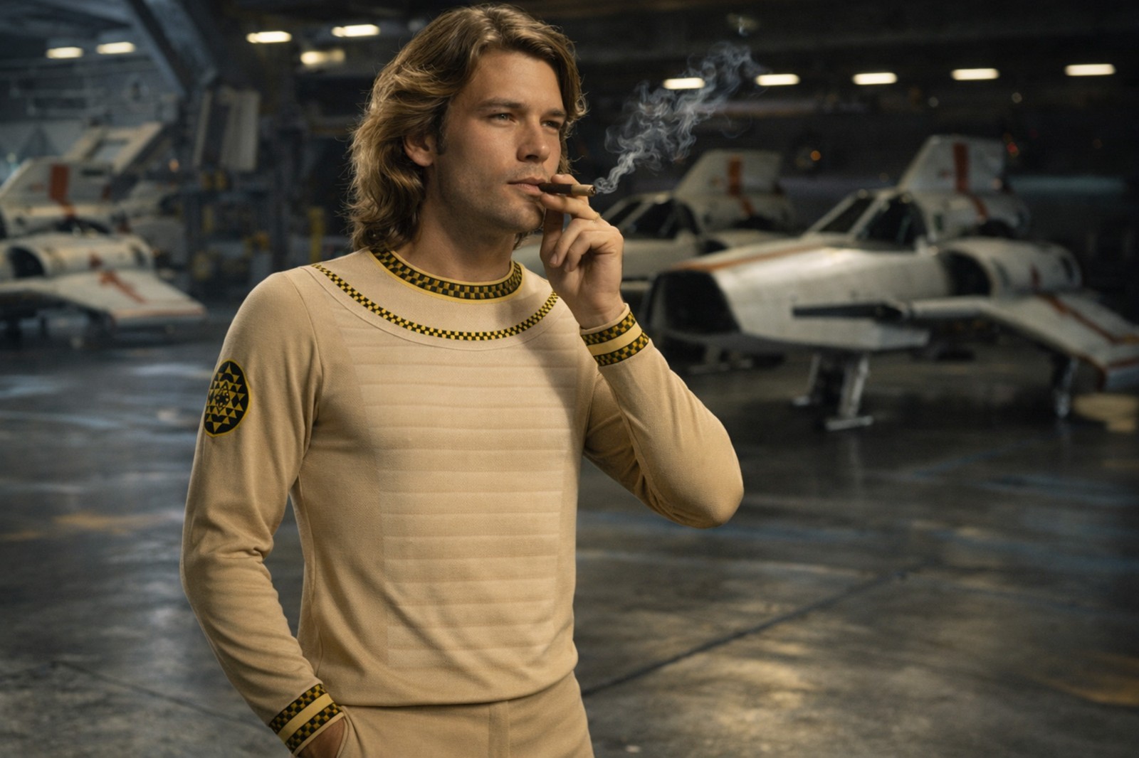 BSG Colonial Warrior Long Sleeve Uniform T-Shirt Galactica | 190GSM Cotton