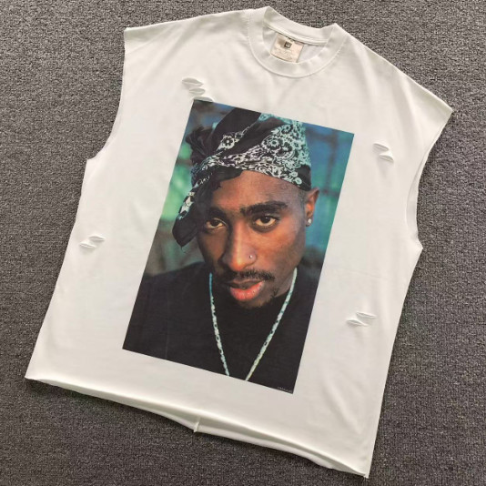 2Pac Legacy Oversized Graphic T-Shirt – White Streetwear Edition