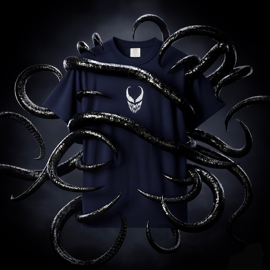 Venom Graphic T-Shirt | Navy Comfort Colors 1717 Unisex Heavyweight Relaxed Fit