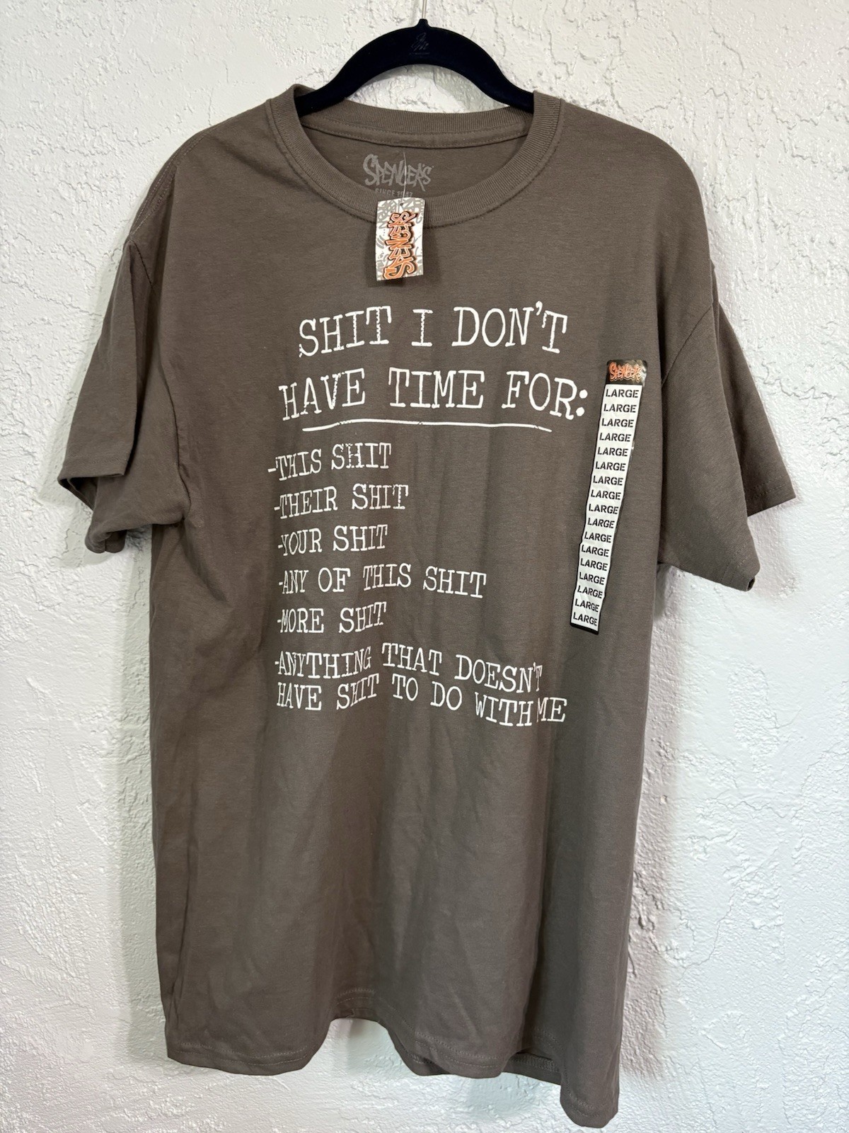 NWT Spencer’s Funny Gray Short Sleeve T-Shirt Men Size L Spencer’s 100% Cotton