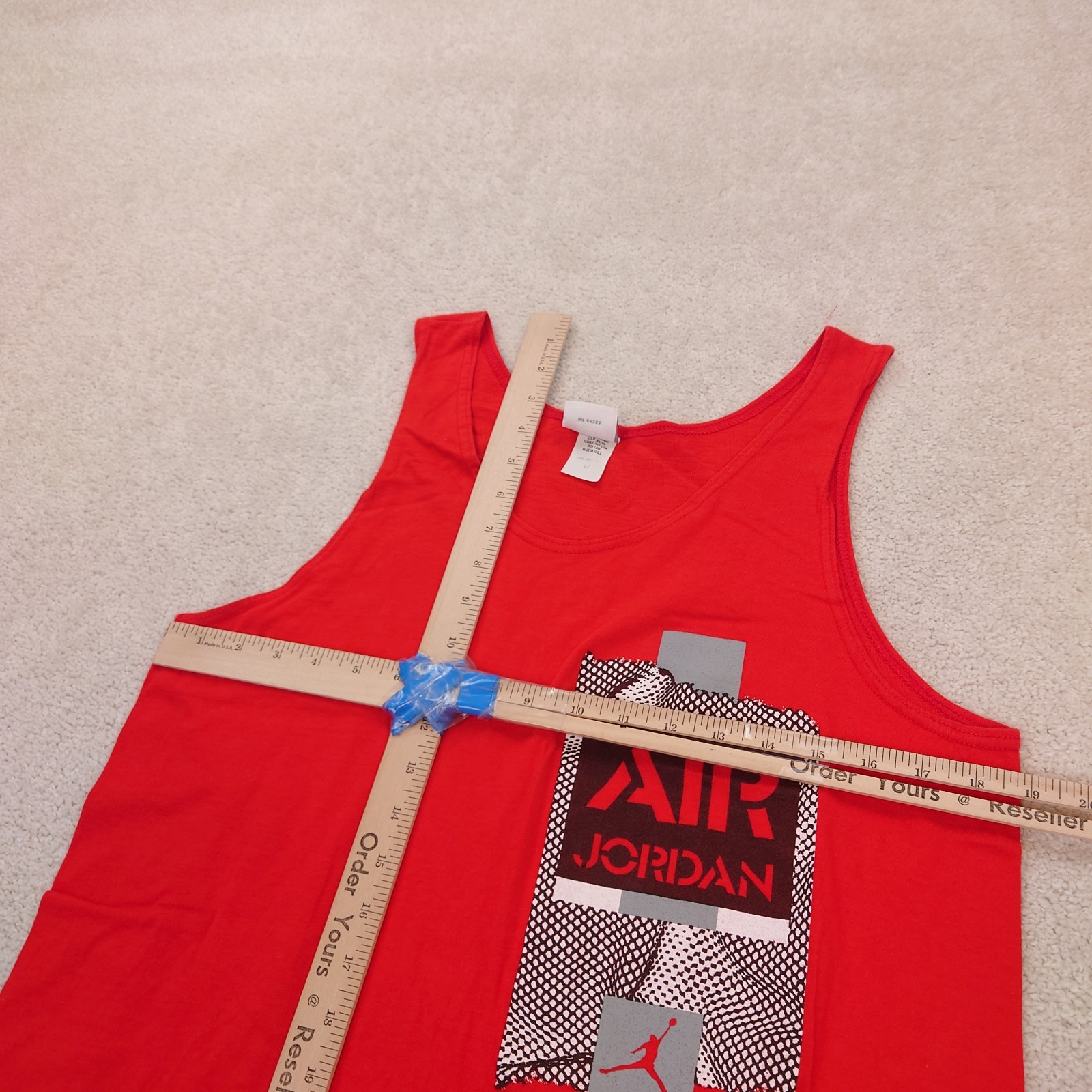 VINTAGE 90s Air Jordan Tank Top Single Stitch Made in USA 19×29 Medium Tall