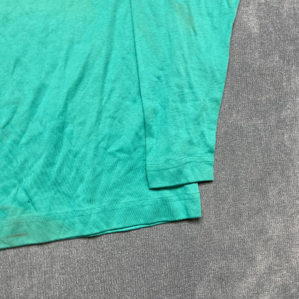 Vintage Rush Fashion Shirt Men Small Green Cotton Ribbed Collar Embroidered Logo