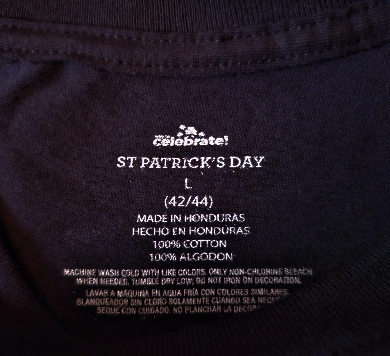 FREE Men’s Celebrate Black St Patrick’s Day LUCKY Cat Unicorn T Tee Shirt L NWT