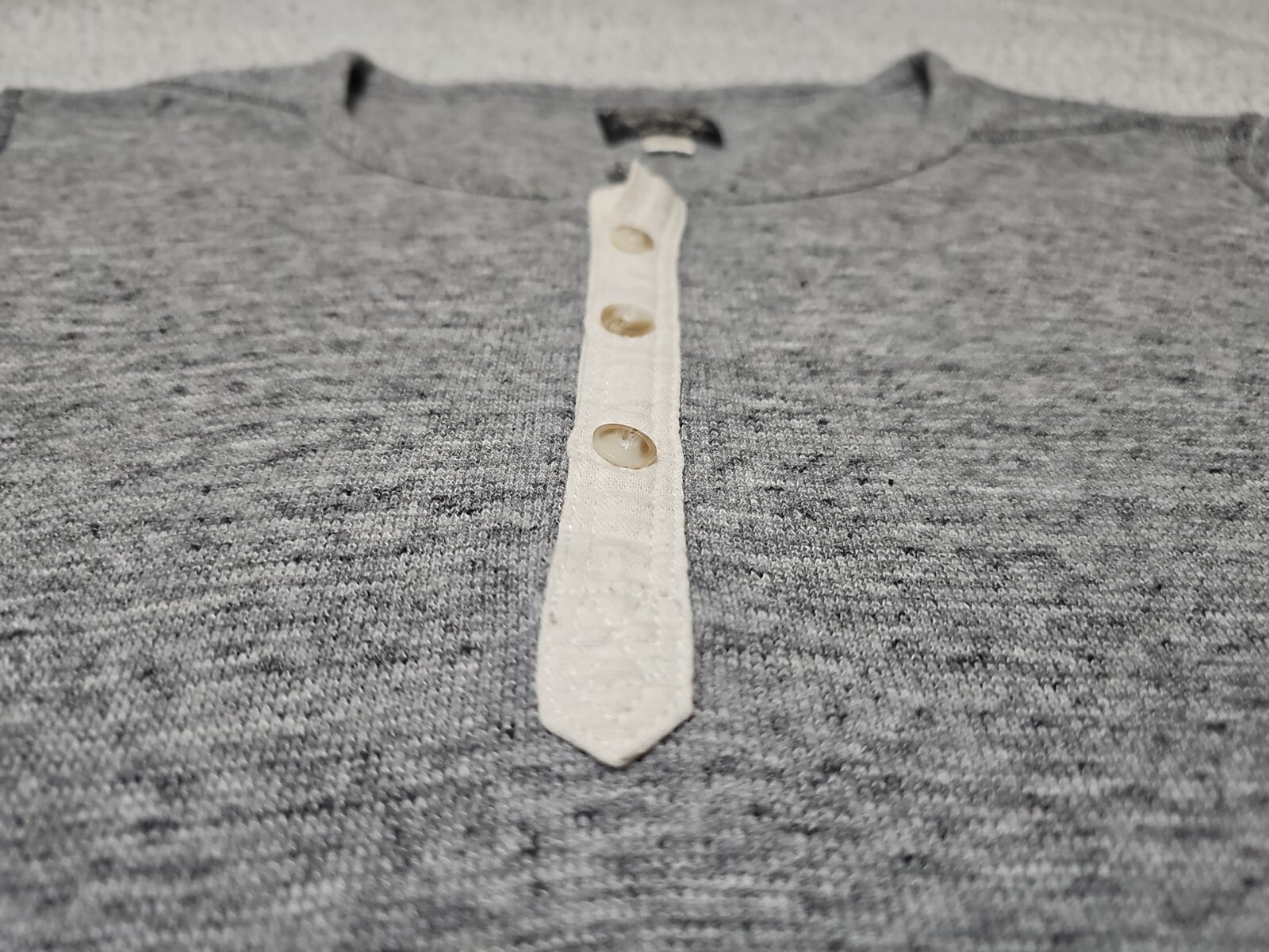 Diesel Industry Henley Stitched Nobel Gray Woven Long Sleeve Shirt SZ Large