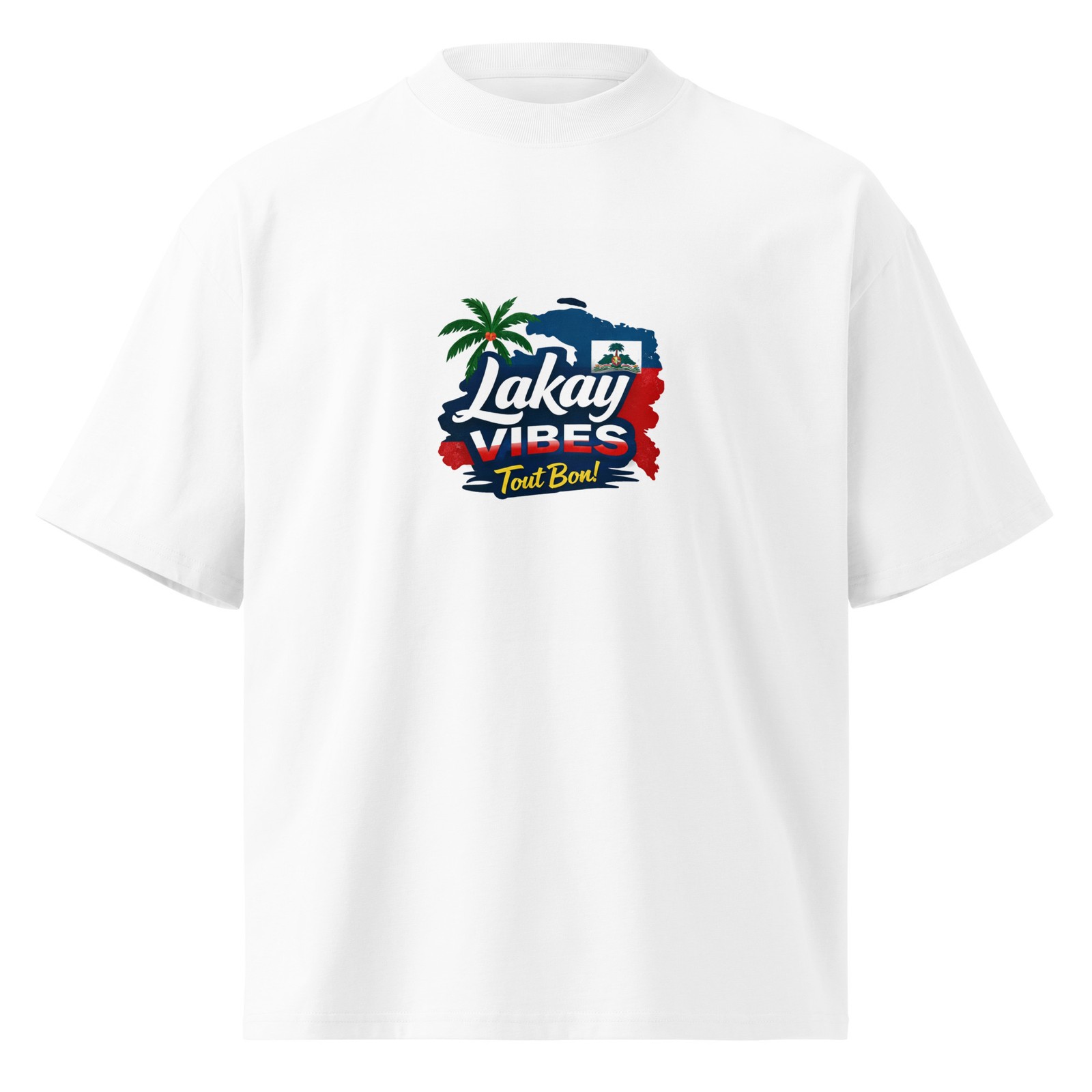 Unisex organic oversized high neck t-shirt