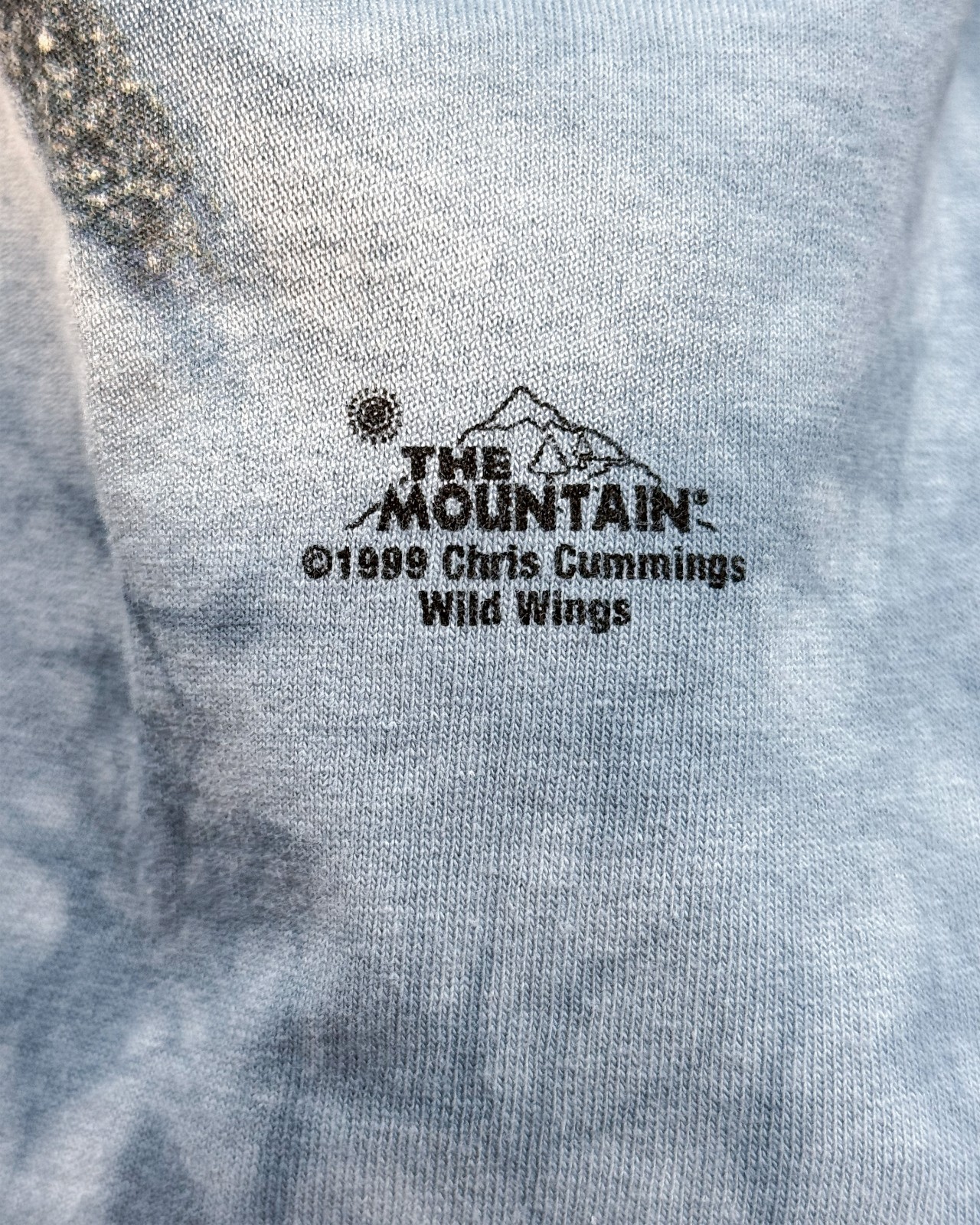 Vintage 1999 The Mountain Horse Snow T Shirt Large Blue Tie Dye Wild Wings USA