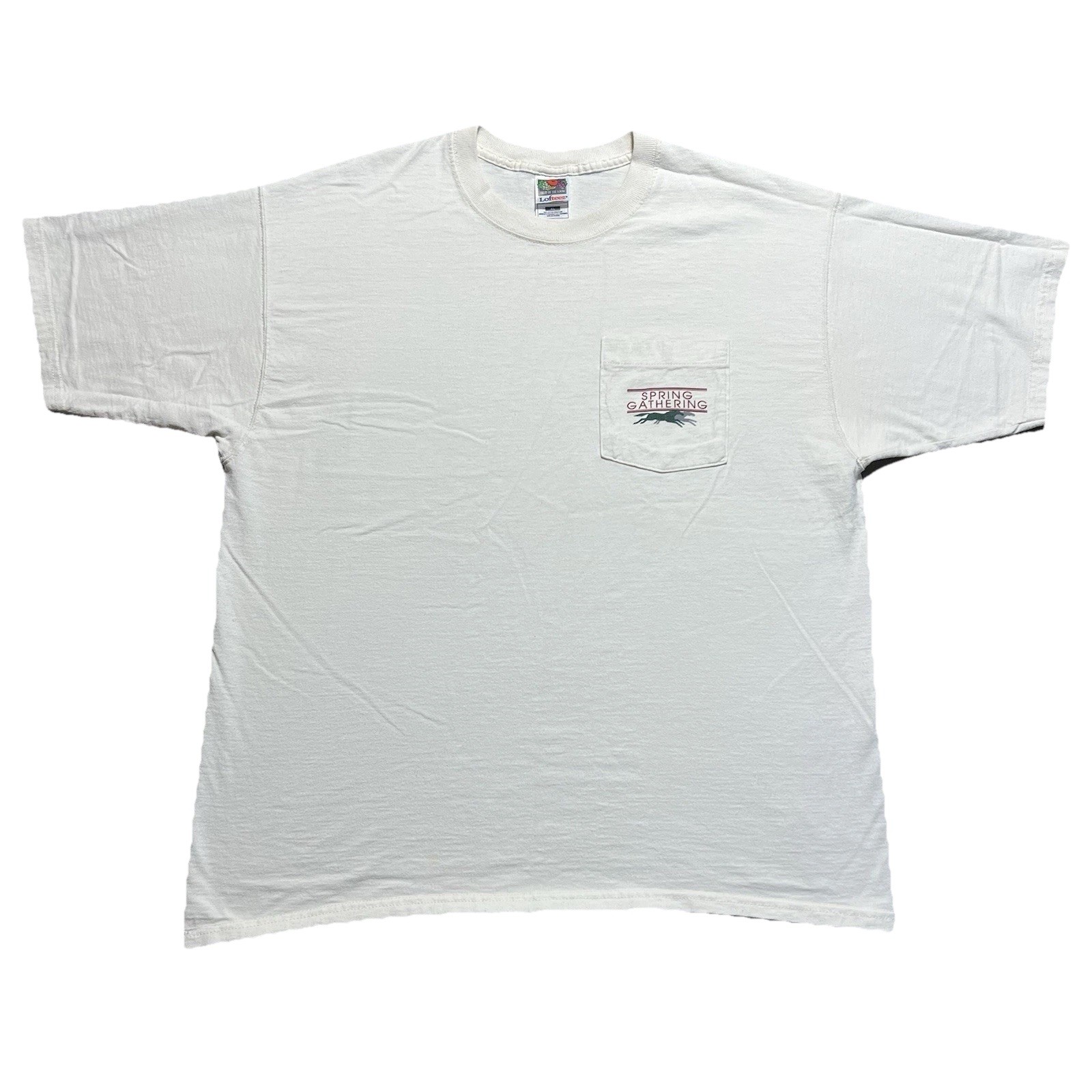Vintage 90s Spring Gathering Pocket T Shirt XL Fruit Of The Loom USA Made Tee