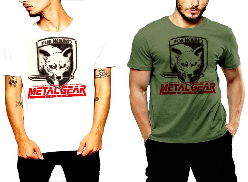 Brand New Metal Gear T-Shirt Fox Hound Solid Snake Tactical Espionage Action Tee