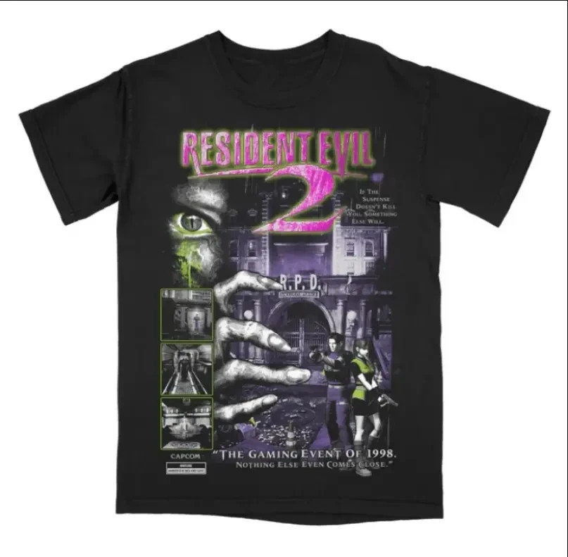 Retro Resident Evil 2 Horror Gaming Graphic Tee