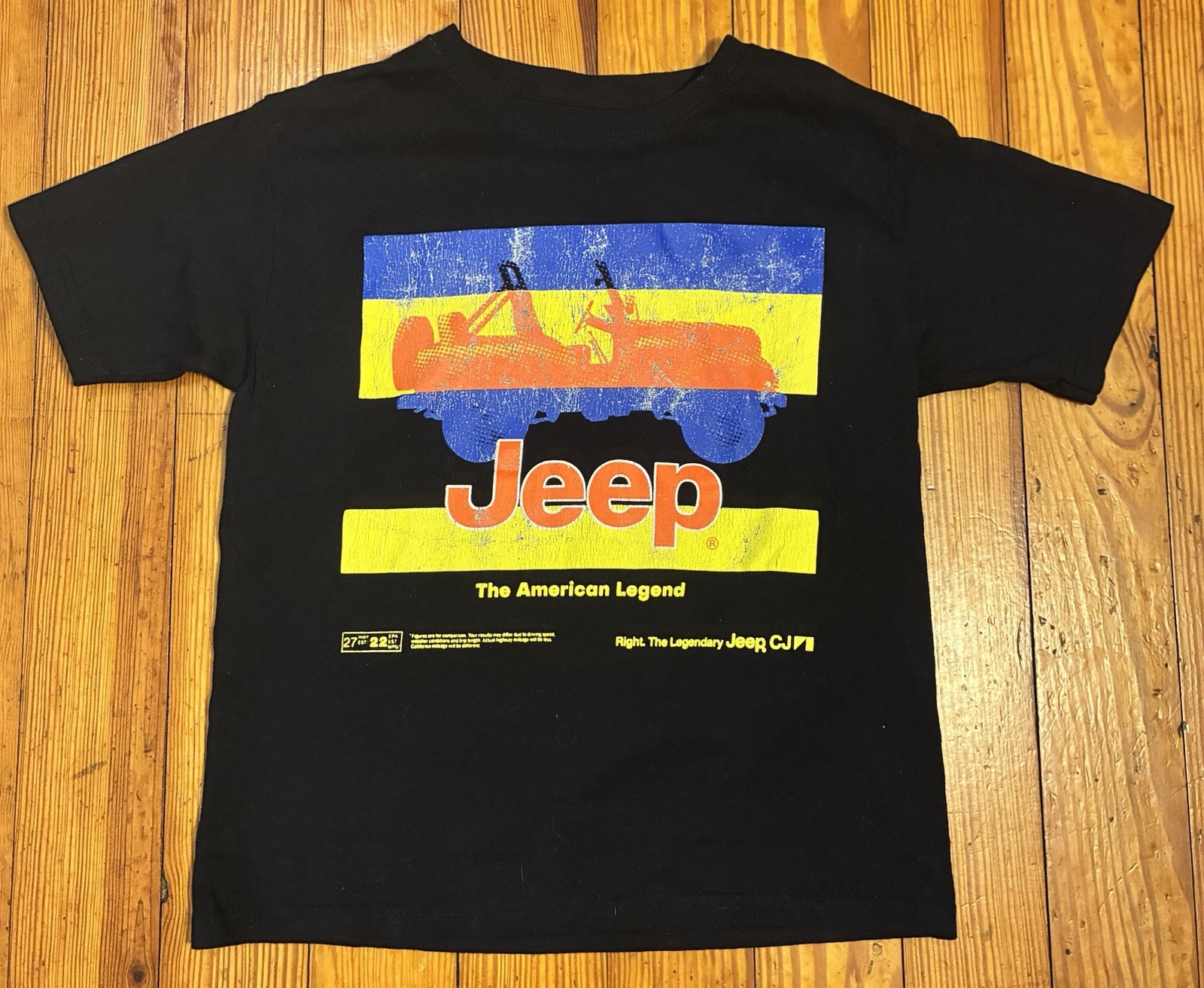 Jeep Spirit 1941 Men’s Small S/P Black T-Shirt Cotton Graphic Tee 32″ Chest