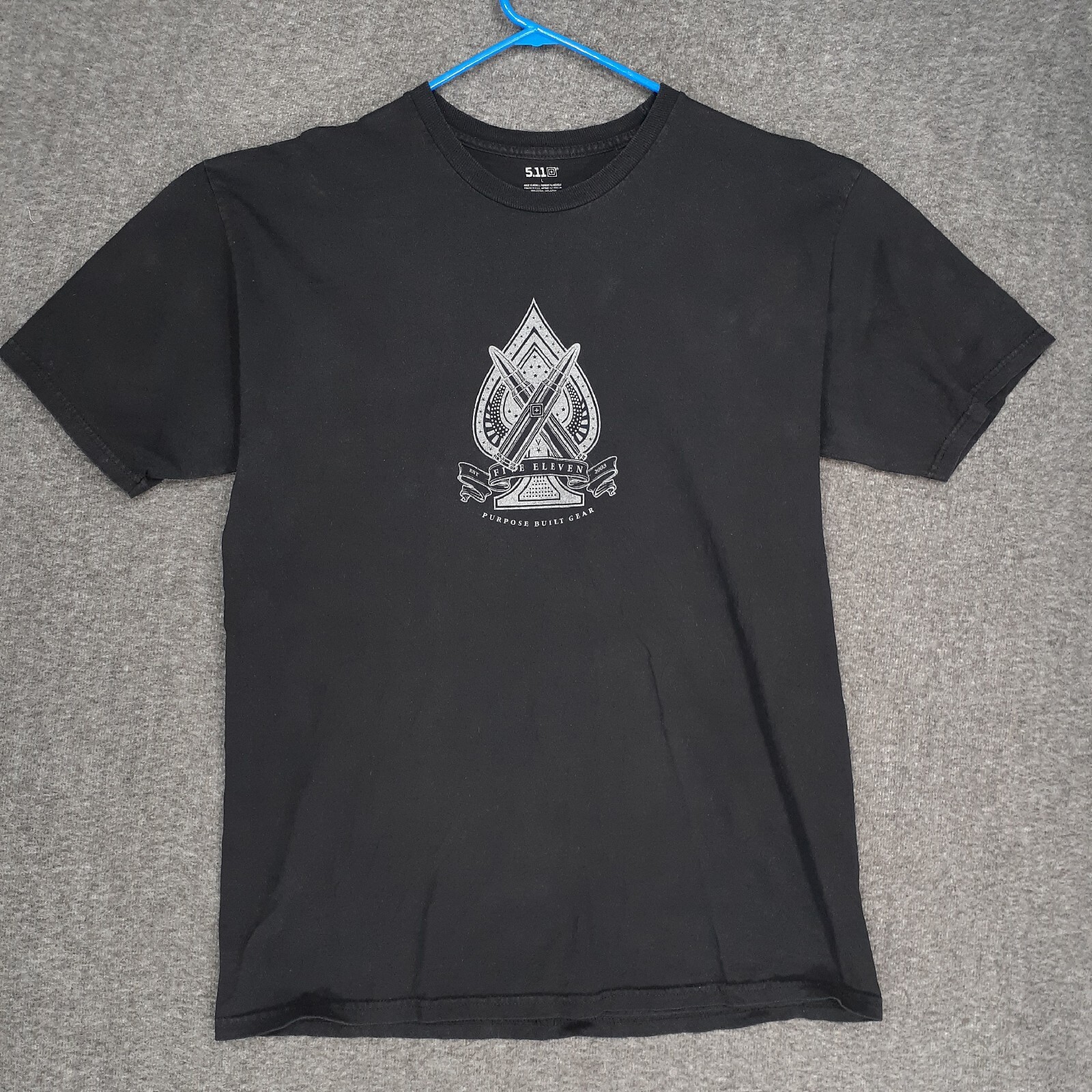 5.11 Tactical purpose built gear Shirt Adult L black Short Sleeve mens casual