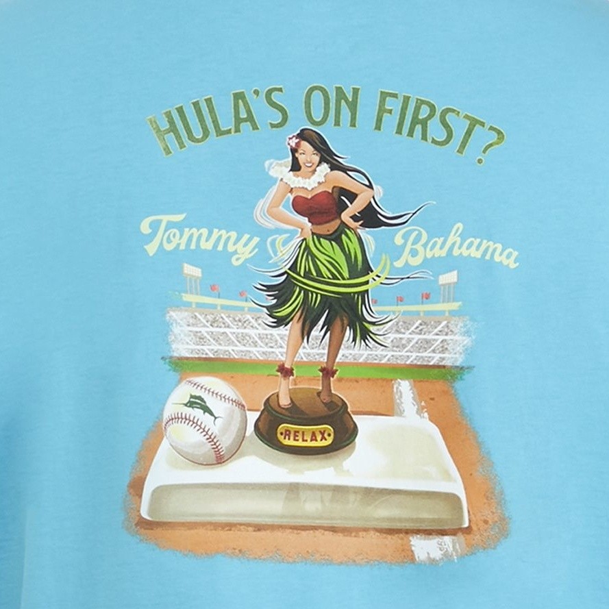 Tommy Bahama ‘Hula’s on First’ Graphic Tee – Turquoise Haze – 100% Cotton – Men’