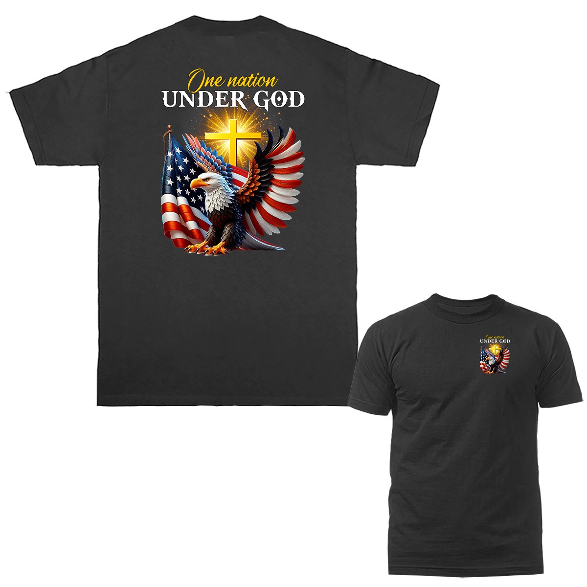 One Nation Under God Patriotic Eagle T-shirt