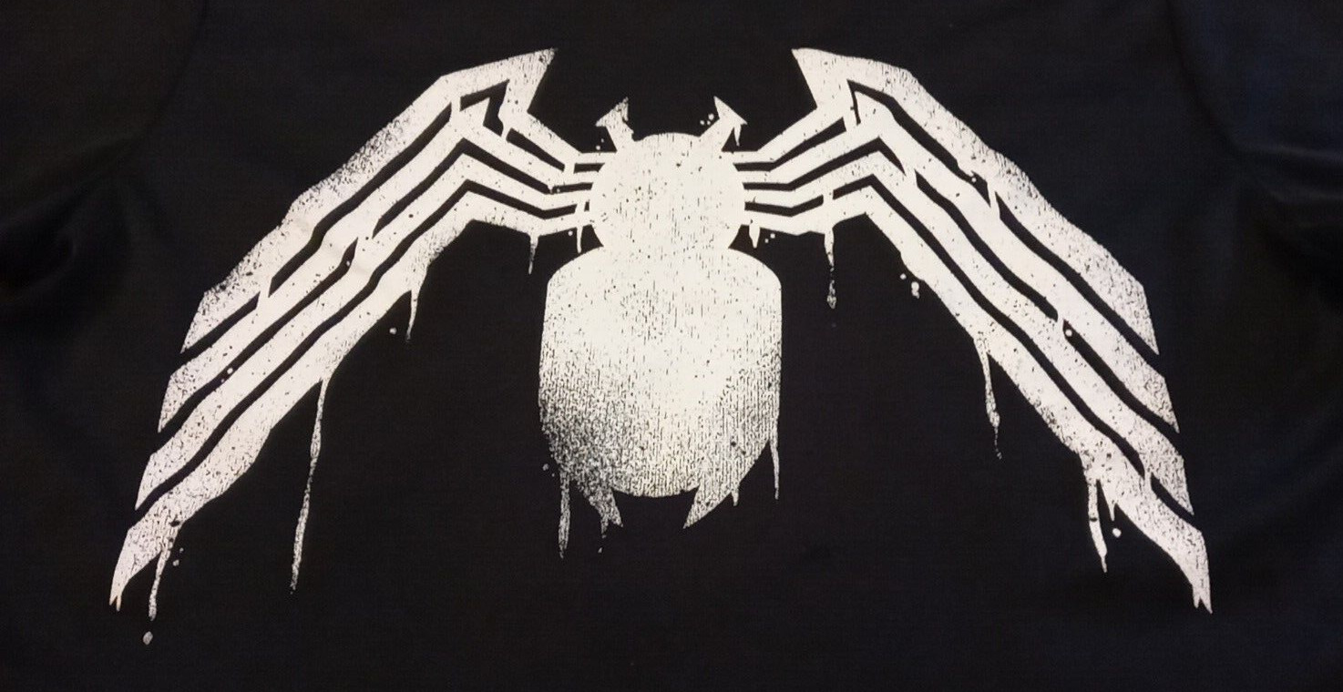 Marvel Spiderman T Shirt Mens Large Black Short Sleeve V Neck Polyester