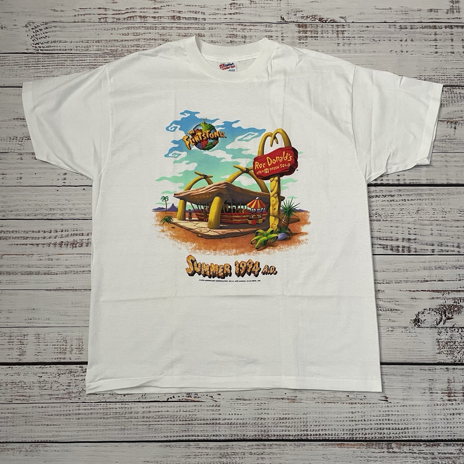 Vintage McDonald’s Flintstones 1994 T-Shirt Rockdonald’s Single Stitch Adult XL