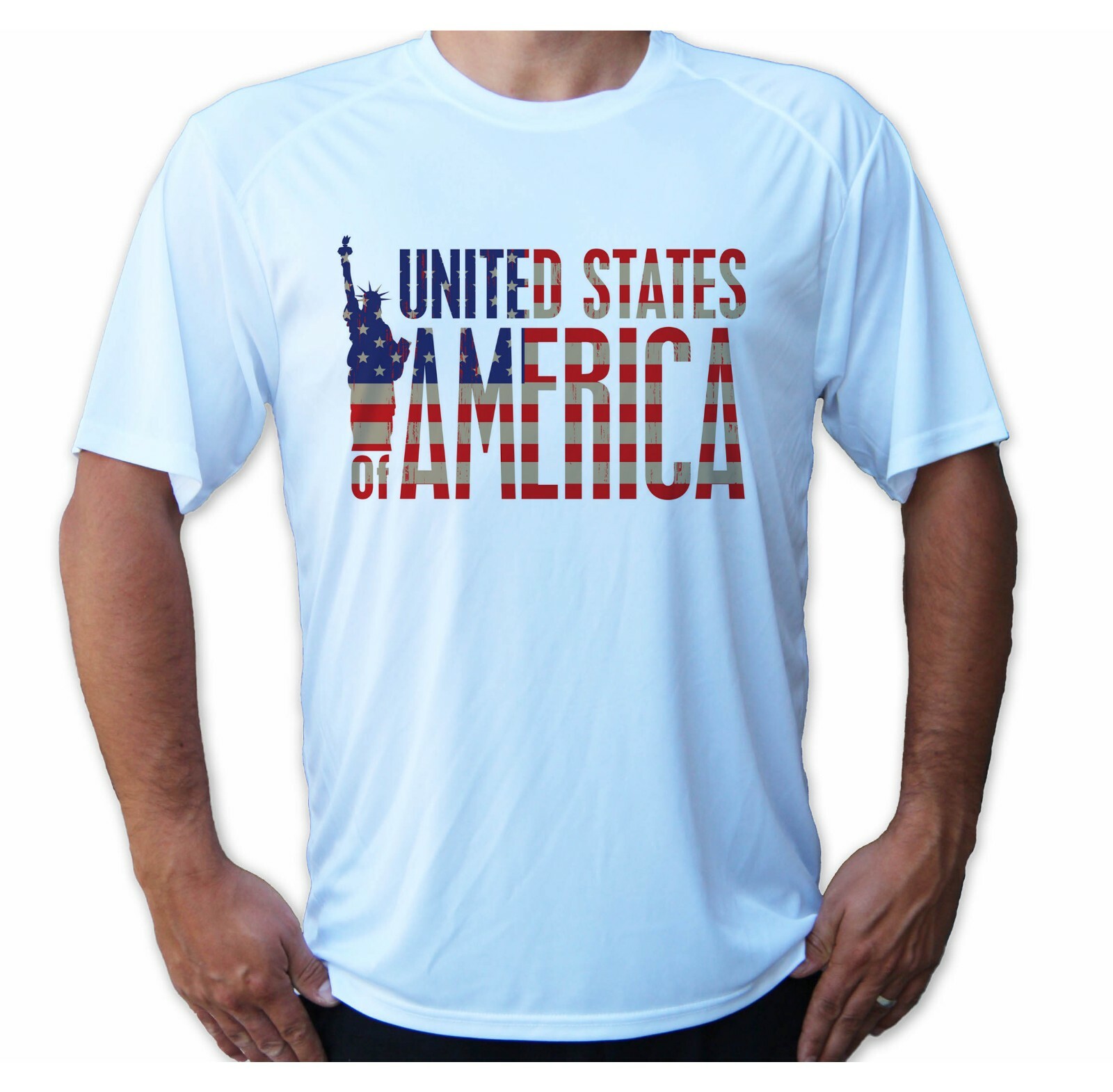 American USA Flag Sport UPF 50 T-Shirt Sun UV Protection Fishing Boat Beach