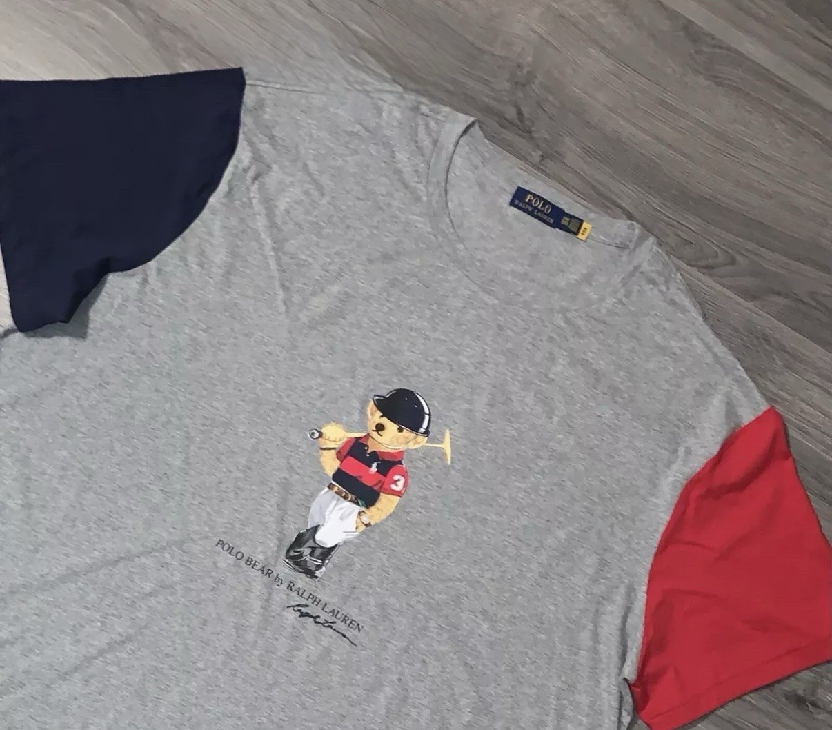Polo Ralph Lauren Polo Player Bear T-Shirt Gray Big & Tall Men’s Size 4XB