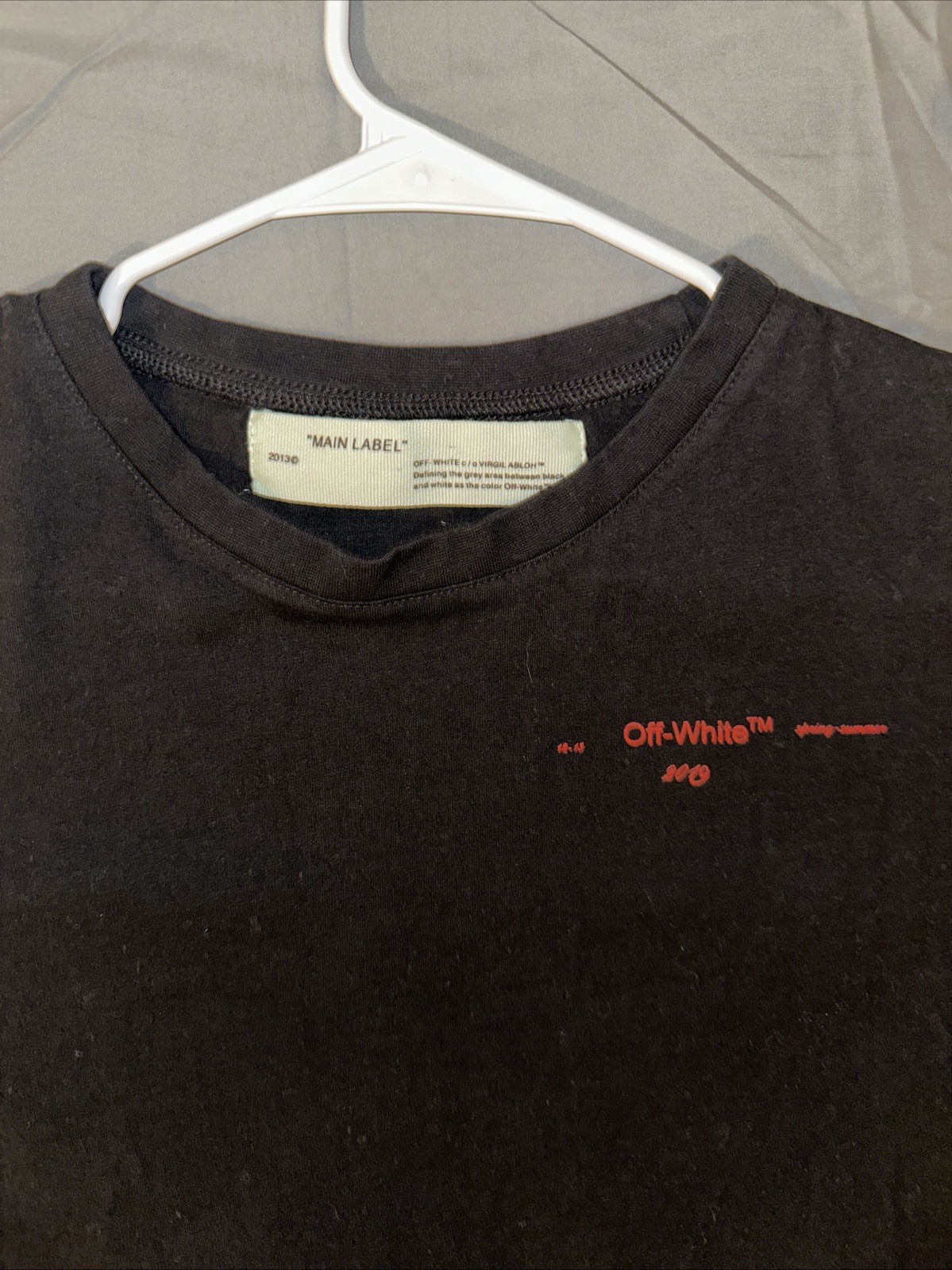 Men’s Short Sleeve T-Shirt Off White, Black/White, Size Medium