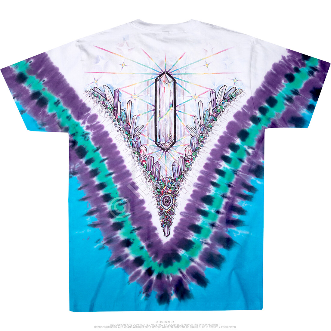 CRYSTAL TOP-2 SIDED TIE DYE T-SHIRT S-M-L-XL-2X New Age MINERALS