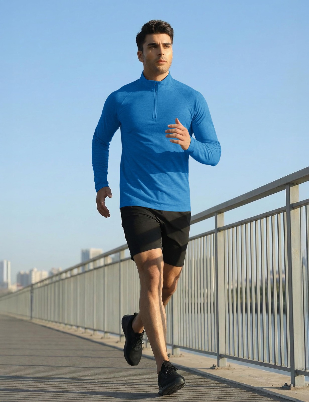 Quarter Zip Pullover Men Long Sleeve Running Shirt Lightweight Athletic Quick…