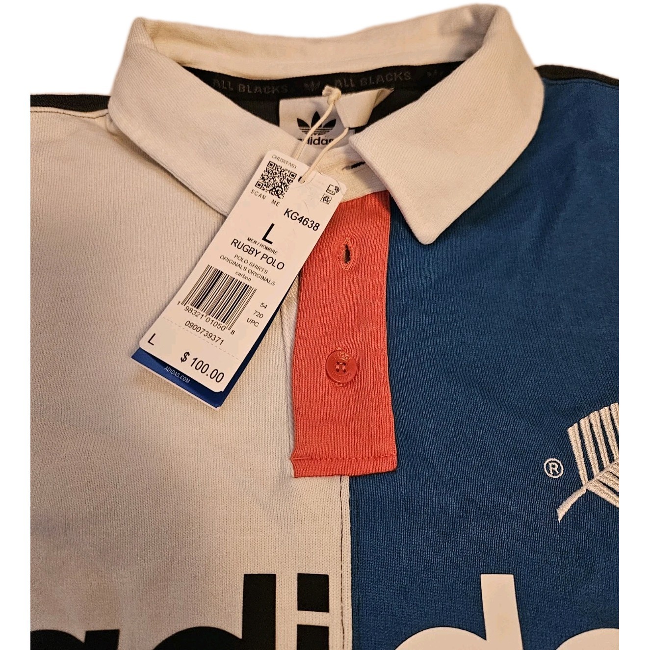 Adidas KG4638 Originals Rugby Polo Men’s Shirt Size L