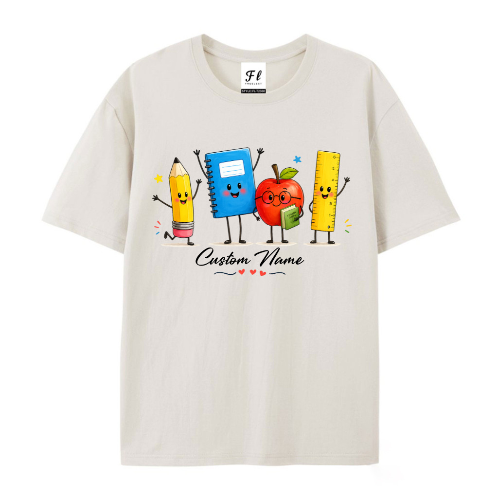 Personalized Teacher Shirt Custom Name Cute Classroom Apple Back To School Tee