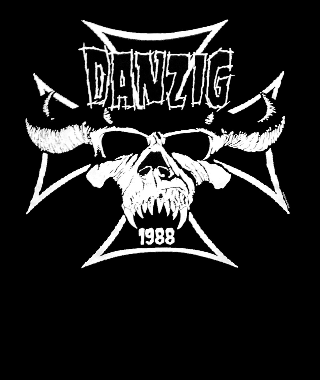 DANZIG cd cv IRON CROSS SKULL 1988 Official SHIRT XL New lucifuge how gods kill