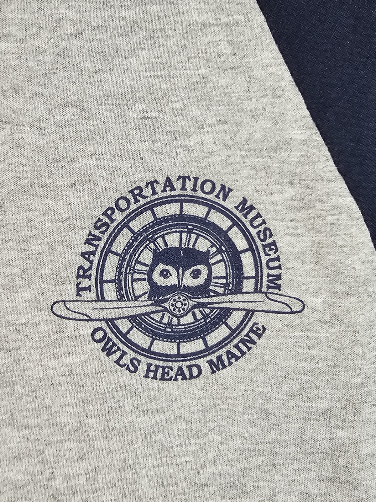 Transportation Museum Owls Head Maine Shirt Adult Medium Gray 3/4 Sleeve T-Shirt